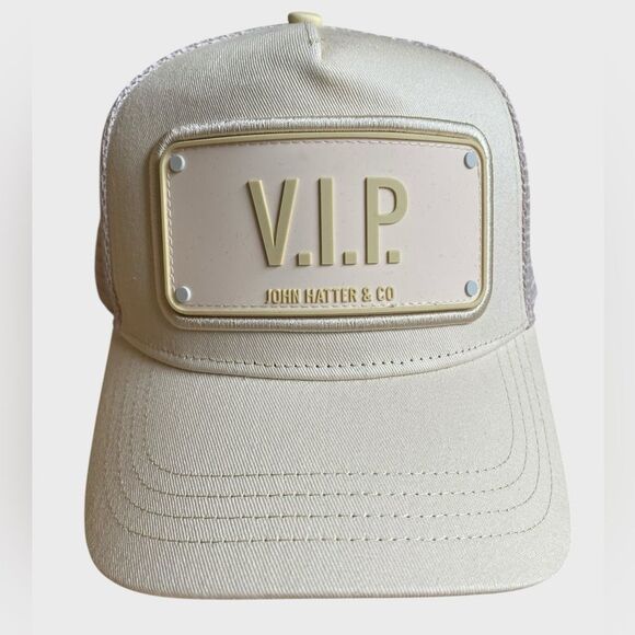 NWT John Hatter & Co VIP Trucker Hat Cap Ivory/Cream Adjustable Unisex Streetwea main image 15